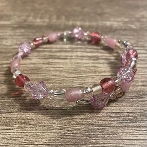 Wire beaded wrap around bracelet